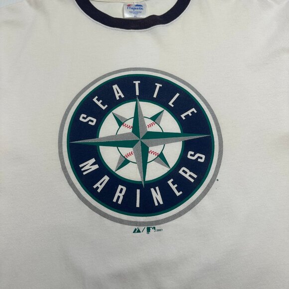 2007 Majestic Seattle Mariners MLB Ringer Tee XL - Picture 2 of 3